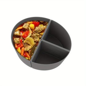 1pc Slow Cooker Divider Liner Fit 6 QT Crockpot; Reusable & Leakproof Silicone Crockpot Divider; Dishwasher Safe Cooking Liner For 6 Quart Pot - Grey