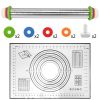 Dough Rolling Pin Dough Roller Stainless Steel Rolling Pins with 4 Removable Adjustable Thickness Rings and Rolling Mat - black