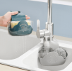Cloud Sink Drain Basket Household Kitchen Faucet Rack Washing Dish Rag Sponge Pool Storage Hanging Bag - FV05-blue