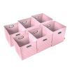 AFJE1001BLUE-3SZ Jiaessentials Blue Closet Organizers Cube Bins 3 Size 6pcs. - Pink