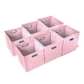 AFJE1001BLUE-3SZ Jiaessentials Blue Closet Organizers Cube Bins 3 Size 6pcs. - Pink