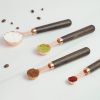 Kitchen Accessories 4Pcs/Set Measuring Cups Spoons Stainless Steel Plated Copper Wooden Handle Cooking Baking Tools - As pic show - 4-PC