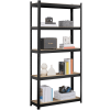 5-Shelf Boltless & Adjustable Steel Storage Shelf Unit, Black, Holds up to 386 lb Per Shelf - Actual Color