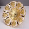 Gold Fruit Basket Flower Shape Festival Alloy Candy Food Nut Fruit High Storage Basket Wedding Home Desktop Tray Decoration - Silver - 7.08 inches