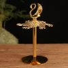 6pcs Gold Alloy Spoon Display Stand Kitchen Dessert Coffee Mixing Tableware Spoon Holder Swan Storage Box Wedding Gift Decorate - Gold