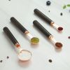 Kitchen Accessories 4Pcs/Set Measuring Cups Spoons Stainless Steel Plated Copper Wooden Handle Cooking Baking Tools - As pic show - 4-PC