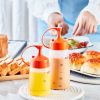 3pcs; Condiment Squeeze Bottles; Plastic Condiment Squeeze Bottles With Squeeze Top; Sauce Squeeze Bottles For Sauces; Kitchen Supplies - 3