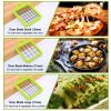 Vegetable Slicer Quick Potato Tomato Fruit Cutter Set with 3 Blades Stainless Steel Food Chopper - Green